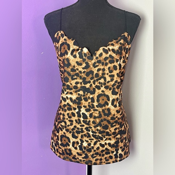 3Xl plus size cheetah leopard print tank top blouse - Picture 1 of 5